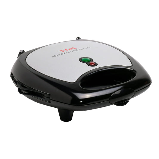 Sandwichera y Wafflera T-fal Negro Plateado 2 en 1 con Placas Antiadherentes Removibles Seguridad Lavavajillas