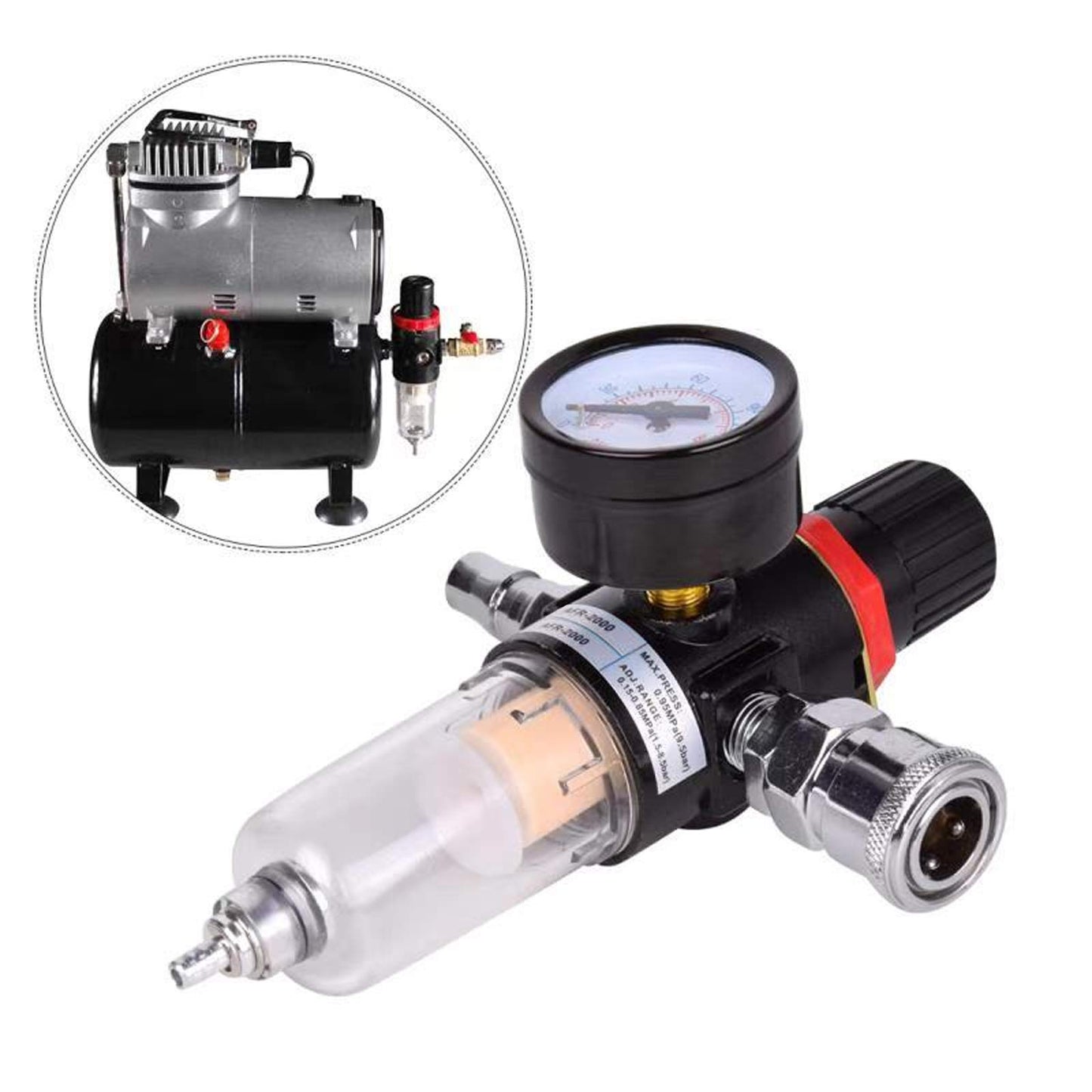 Hotusi 1/4 pulgadas BSP filtro de humedad filtro de aceite separador de agua lubricante