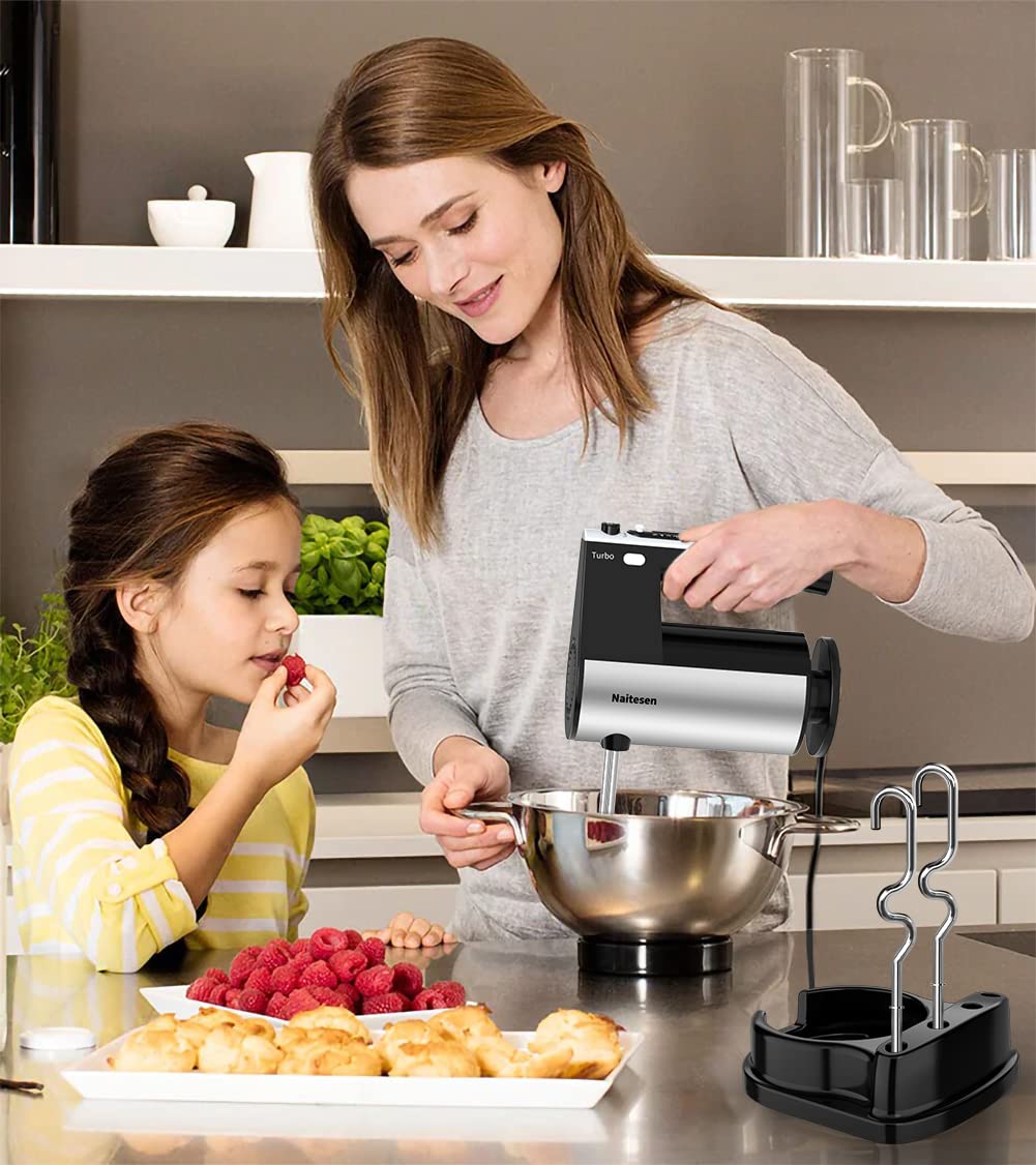 Mezclador de Mano Eléctrico 600 W 10 Velocidades Potente con Turbo para Cocina