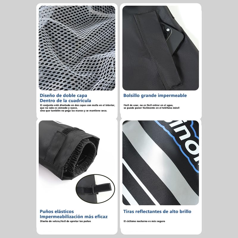Impermeables SINOLL Reflectantes Impermeables con Fundas de Zapatos para Motocicletas y Bicicletas