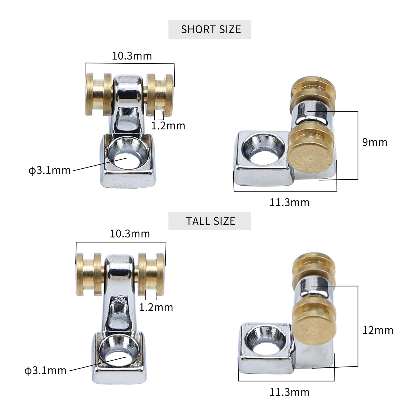 OVSAL Pack of 2 Brass Roller String Retainer for Electric Guitar String Tree String Guide Roller String Trees for Tele Telecaster Start Electric Guitar String Parts Replacement Chrome