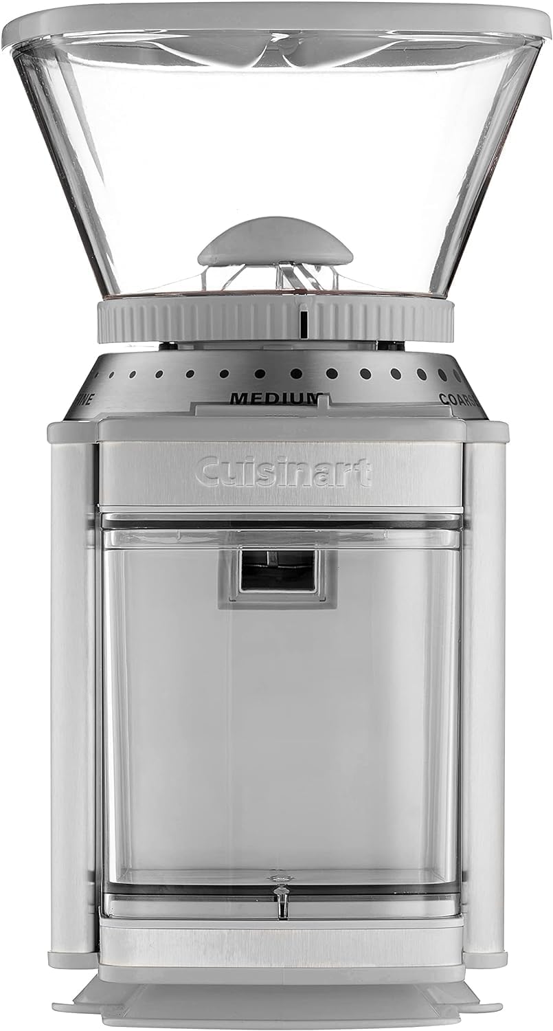 CUISINART - Molinillo de café, rebabas eléctricas de un solo toque con selector de molienda de 18 posiciones, acero inoxidable, DBM-8CGP1, gris frío