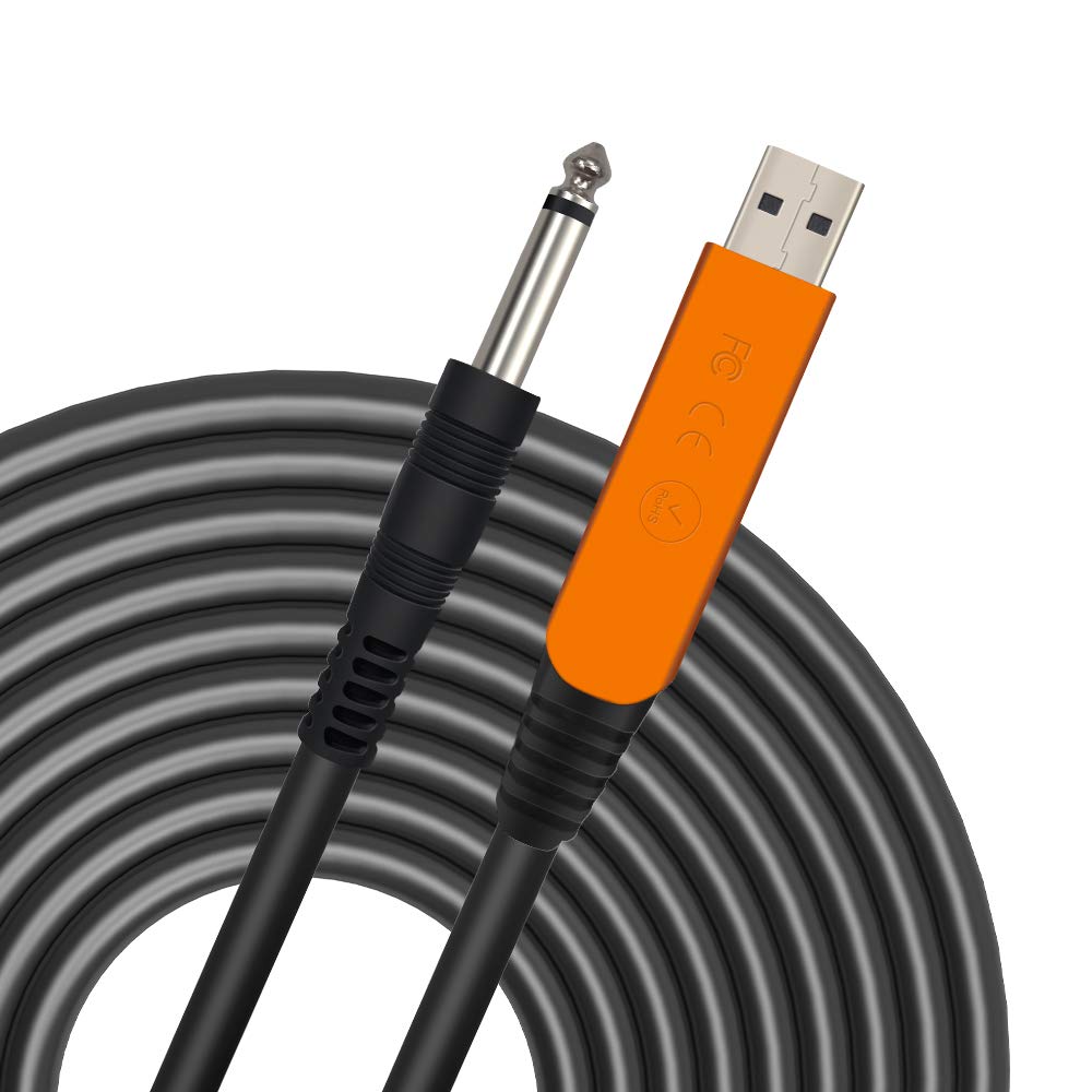 Cable USB YESPURE Dorado para Guitarra Compatible con PC, Mac, Xbox, PS4, PS3, PS2