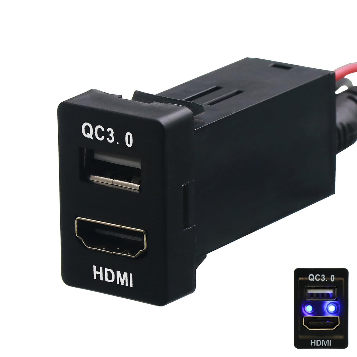 Cable HDMI + Adaptador USB QC3.0 Carga Rápida Toyota