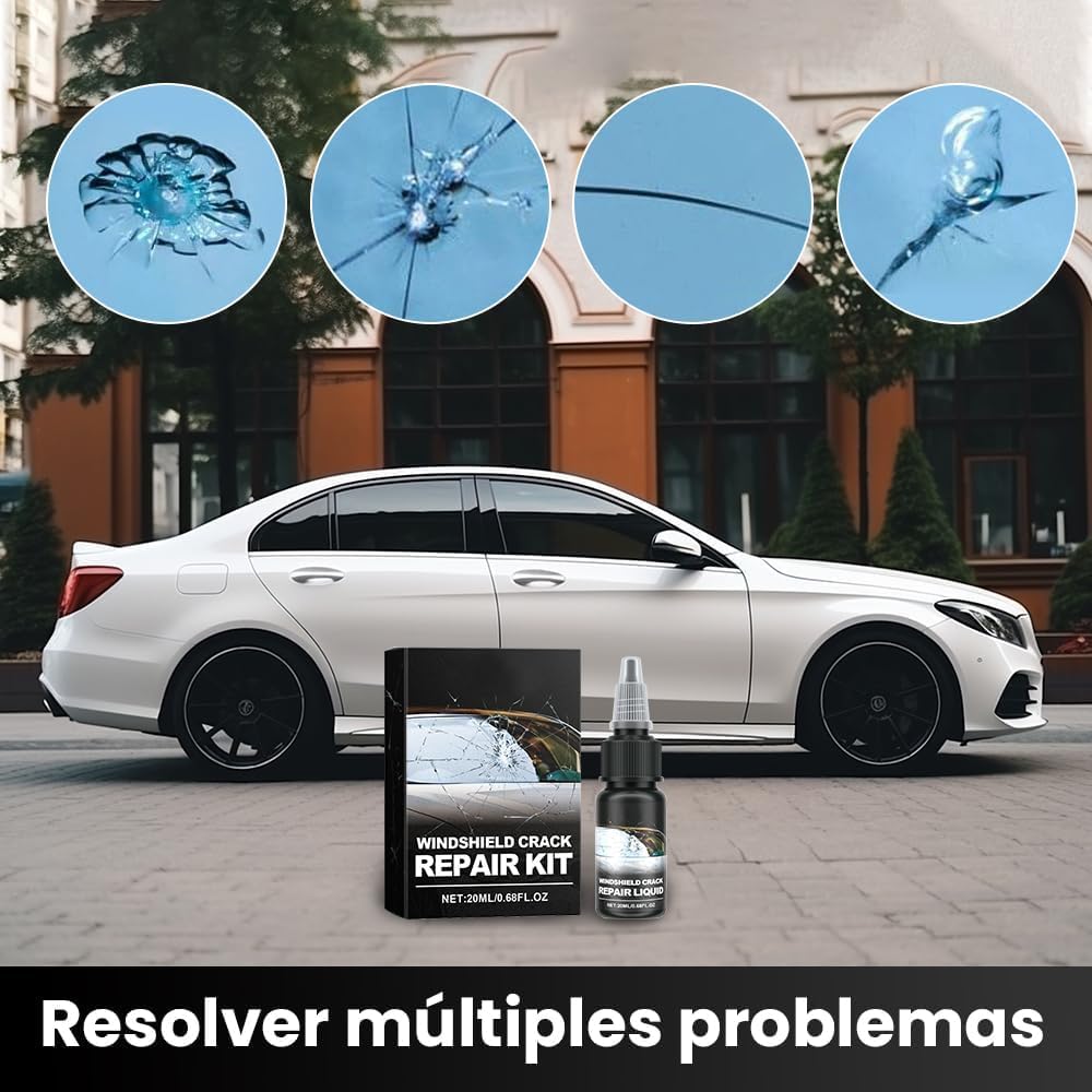 Kit Reparador de Grietas en el Parabrisas AKASENKO Eficaz y Duradero sin Mantenimiento 2 PCS