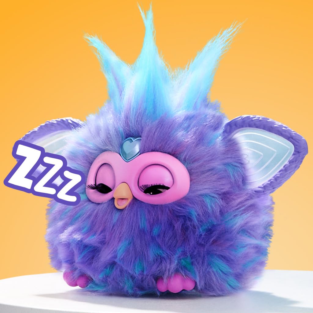 Peluche Electrónico Furby Púrpura Interactivo con Accesorios de Moda para Niños y Niñas
