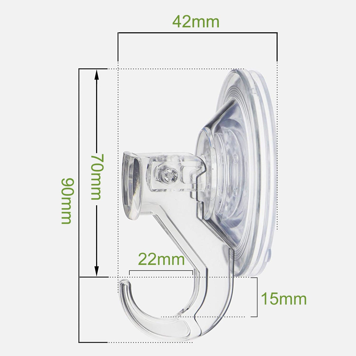 Ganchos de Succión Quntis Transparentes Reutilizables para Baño, Cocina, Puerta y Ventana