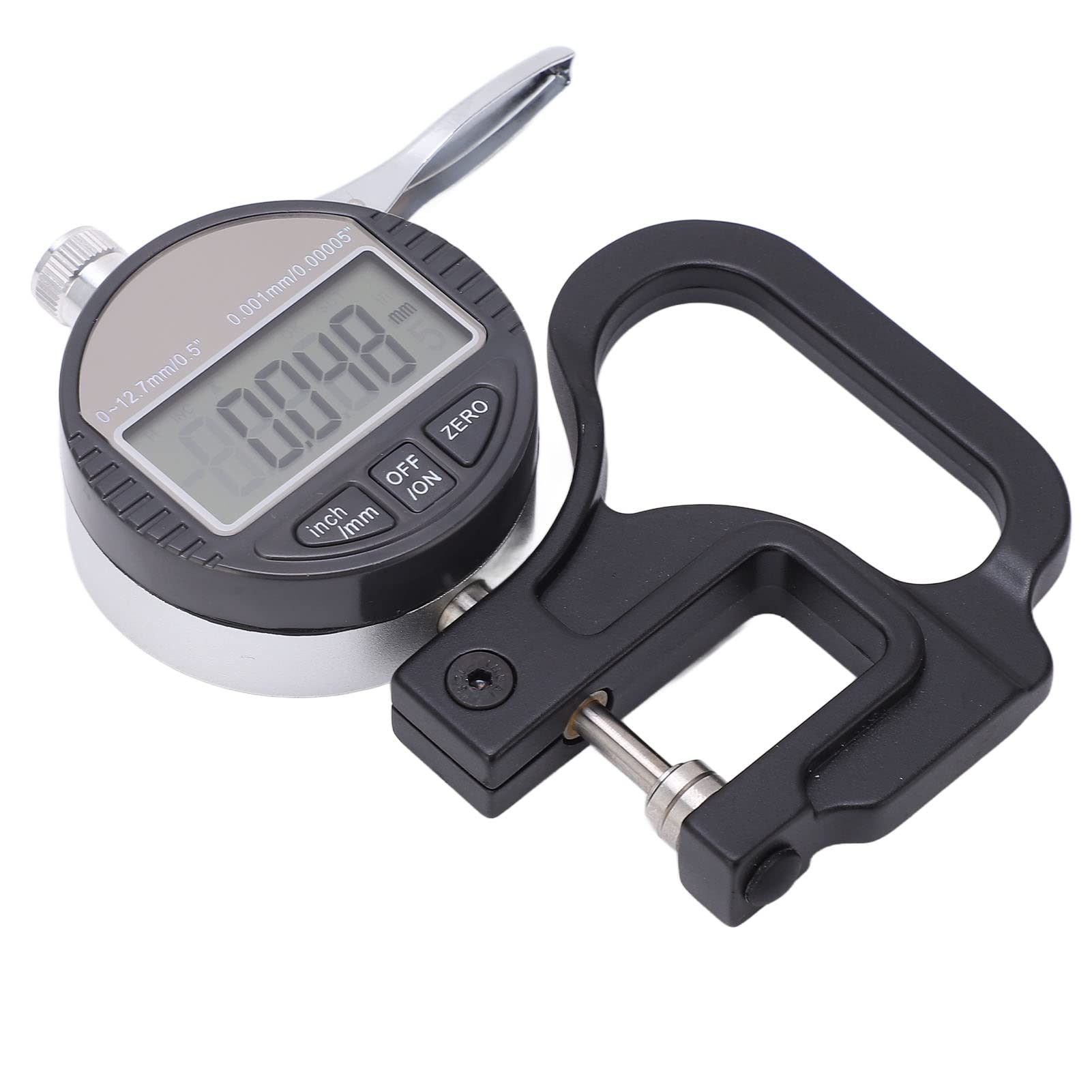 Tgoon Medidor de espesor digital, ABS de aluminio Medidor de espesor preciso para tela de de cuero Película Esponja Alambre