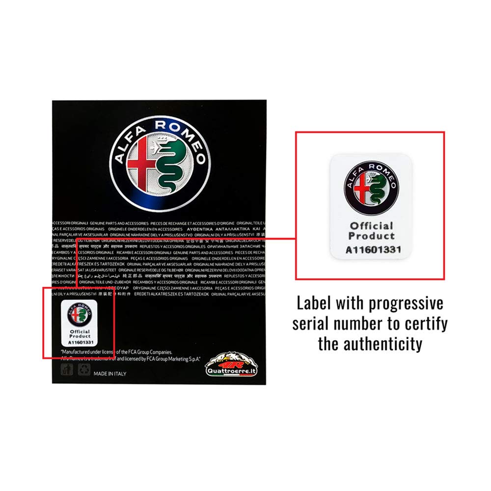 TUGOKU 4R Quattroerre.it Kit Adesivo Alfa Romeo 3 Loghi per Interno Giulia Stelvio