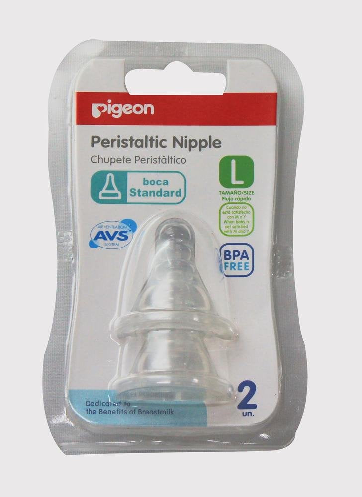 Tetina Boca Standard de Silicona Suave Pigeon Tamaño L con Ajuste de Flujo para Biberones Anticólicos de Bebé Recién Nacido