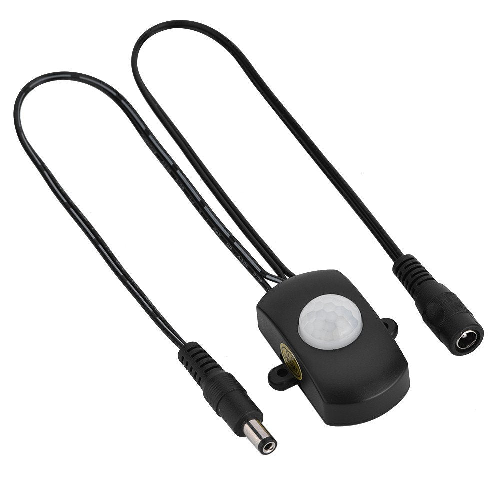 Interruptor Diyeeni 120 Grados 2-360 Segundos Rango de Retardo Ajustable,5A DC 5-24V Mini PIR Sensor Infrarrojo,Sensor de Movimiento Detector,LED Tira Interruptor Automático (negro)