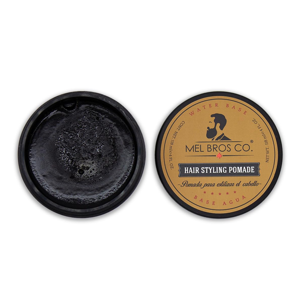 MEL BROS CO. - Hair Styling Pomade - Pomada para estilizar el Cabello. Base Agua. (4 oz / 118 ml, Extra Fijación)
