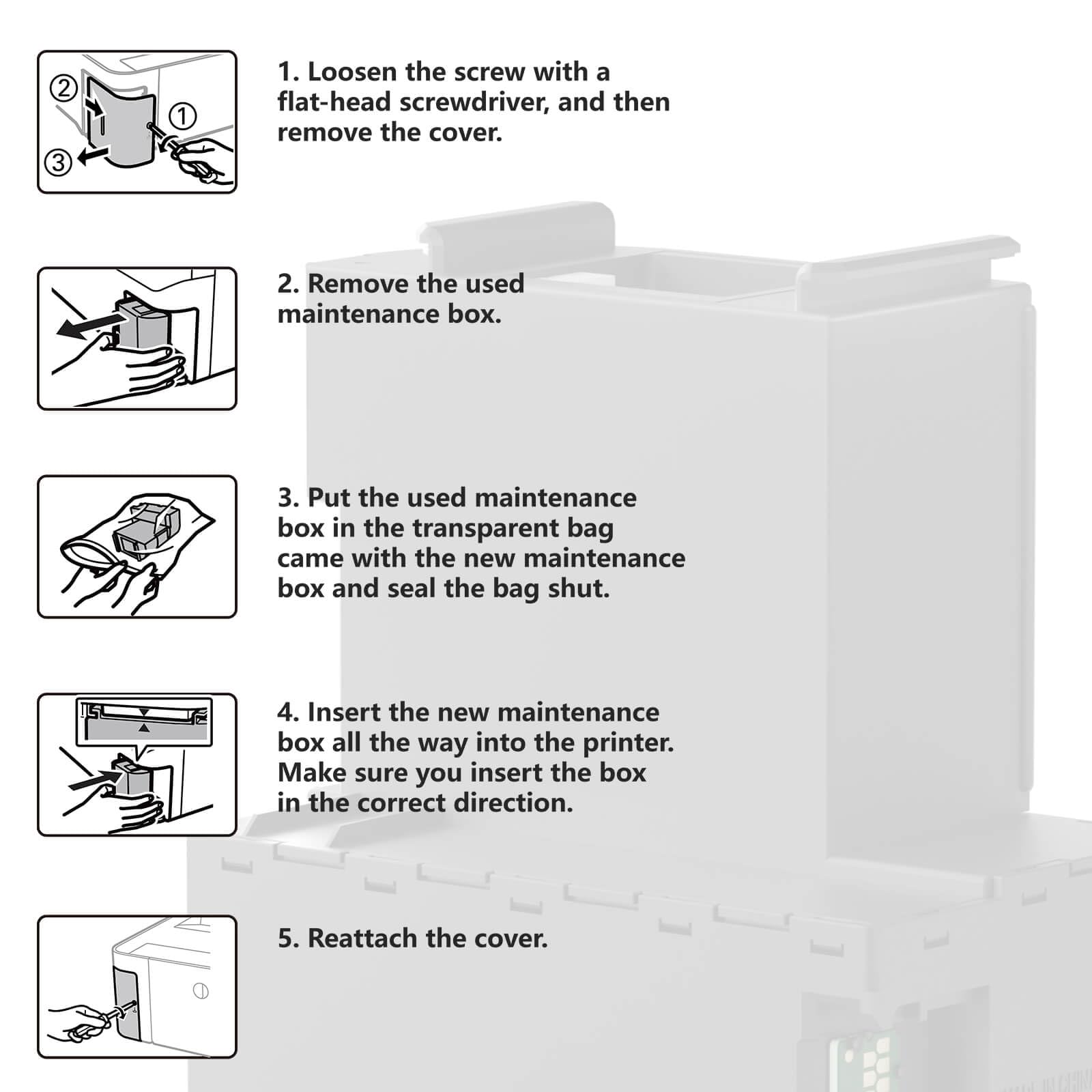 Caja de Mantenimiento EcoTank T04D1 para Modelos ET-15000 ET-3760 y Más