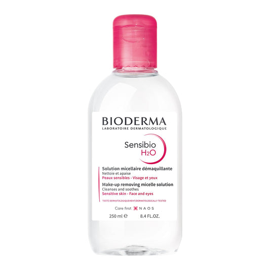 BIODERMA, Agua Micelar, Sensibio H2O, Desmaquillante para Piel Sensible, Calma y Reduce la Irritación, 250 ml