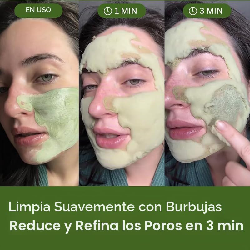 Holy Basil Bubble Deep Mask, Limpieza Profunda + Control de Grasa, Elimina Puntos Negros y Reduce Poros, Arcilla Coreana Para Enjuagar Con Burbujas Cuchara Incluida