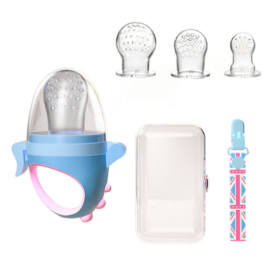 Baby Food Feeder Juego, Chupón para frutas Fruta Y Papilla con Seguro Y Tapa, Chupón Alimentador para Bebé. Chupones/Chupetes Ergonómicos para Frutas. Chupete de silicona 3 Piezas Tamaños S M L