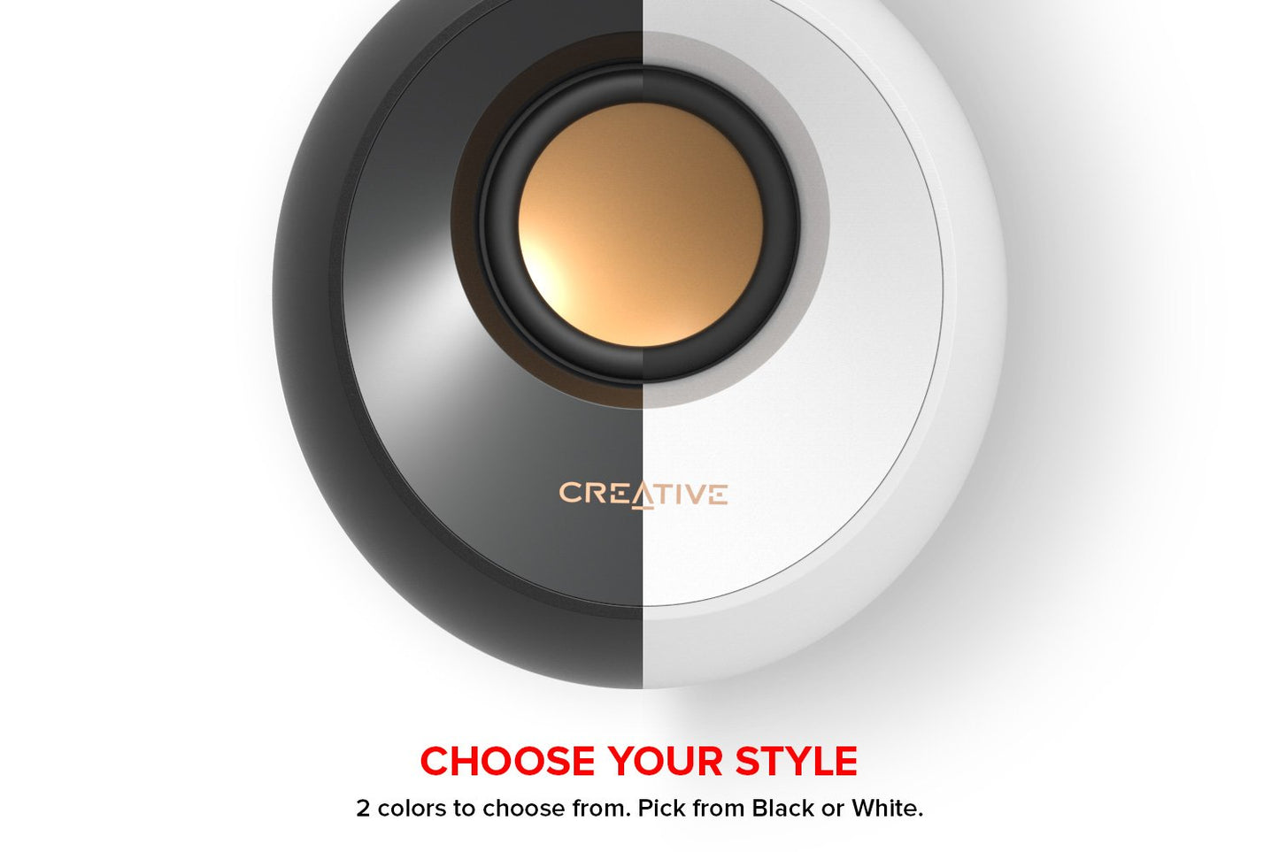 Creative Pebble 2.0 Altavoces de computadora alimentados por USB con Controladores de Campo lejano y radiadores pasivos para PC y portátiles (Blanco)