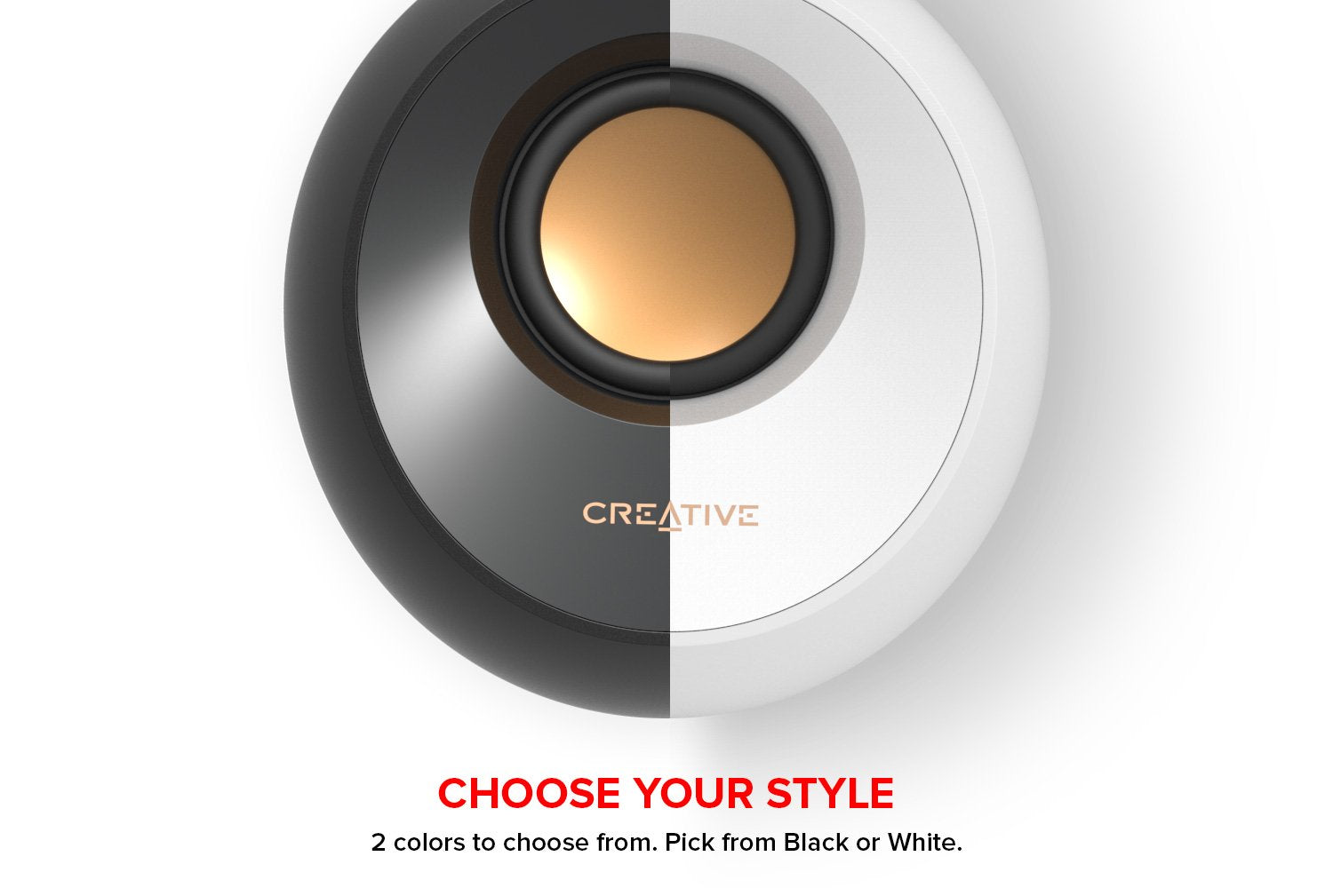 Creative Pebble 2.0 Altavoces de computadora alimentados por USB con Controladores de Campo lejano y radiadores pasivos para PC y portátiles (Blanco)
