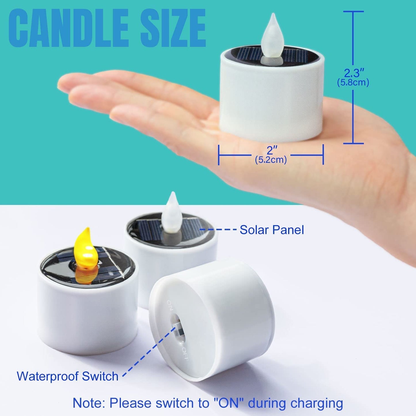 Velas de Té SingTok Blancas Impermeables Recargables con Luz LED para Decoración de Jardín