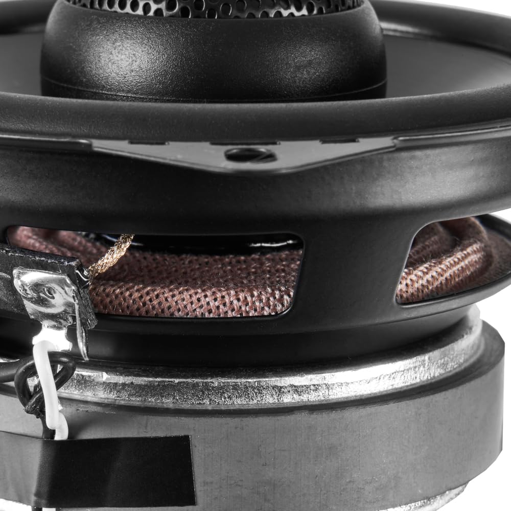 NVX NSP4 N-Series - Altavoces coaxiales para coche (4 pulgadas, 60 W, RMS de 2 vías, con tweeters cúpula de seda, juego de 2