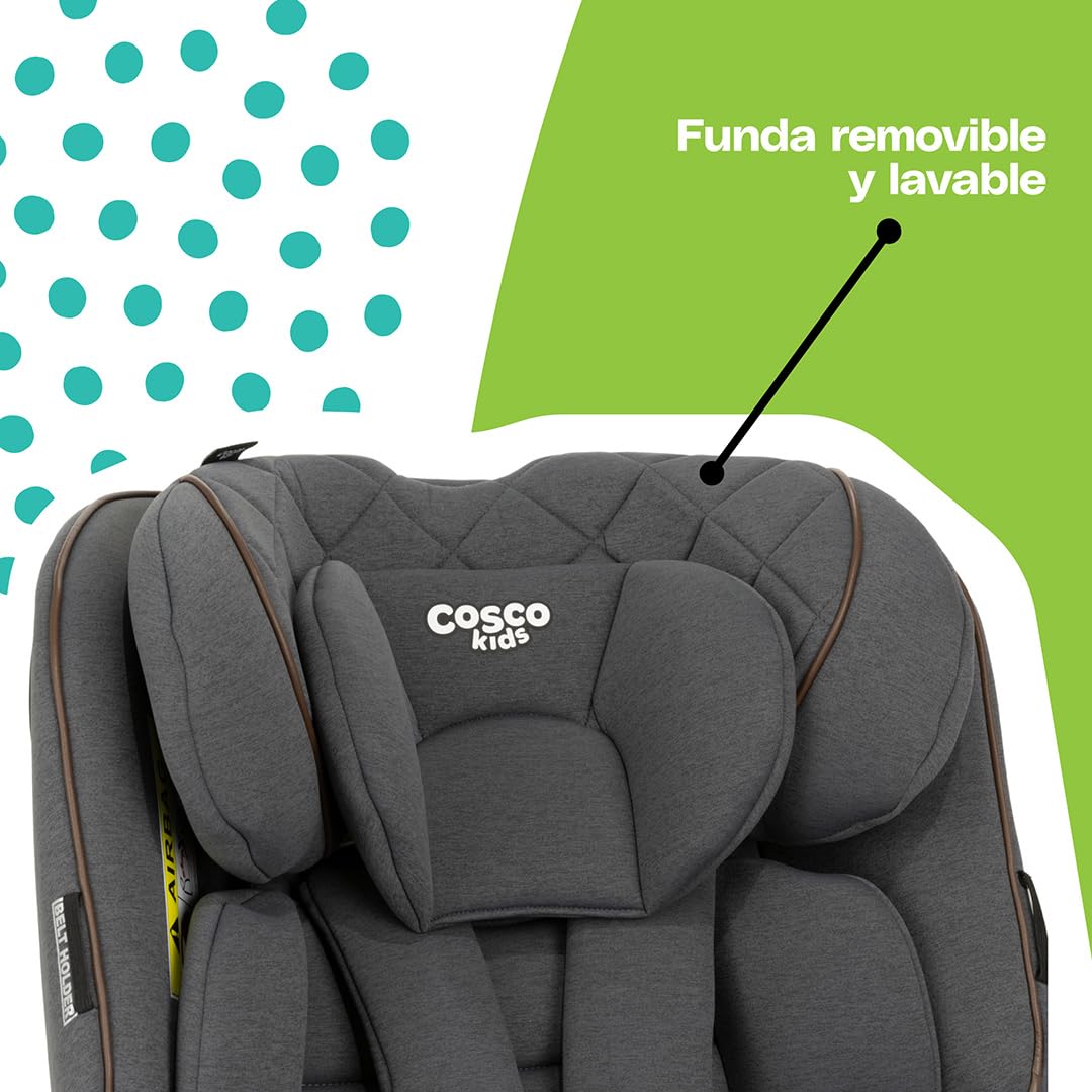 Autoasiento Convertible Cosco Kids Active Fix Rotación 360 Negro para Bebés y Niños hasta 36 kg