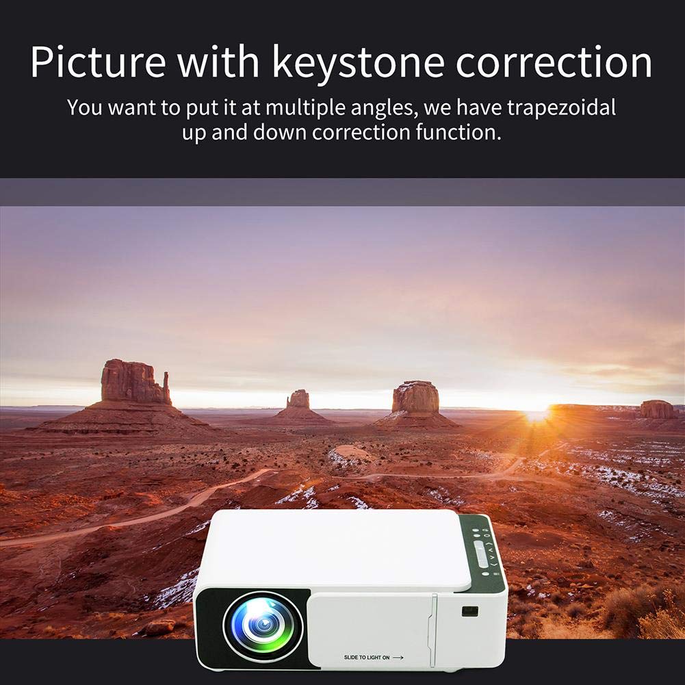 Proyector Mini Portátil LED 5000 Lúmenes 1280 x 720P con Larga Duración para Cine en Casa y Aula