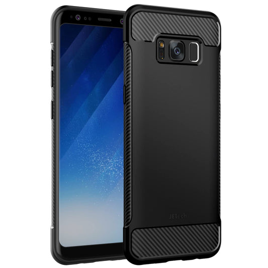 JETech Funda Slim para Samsung Galaxy S8, Carcasa Teléfono Delgado con Absorción de Impacto y Diseño de Fibra de Carbón (Negro)