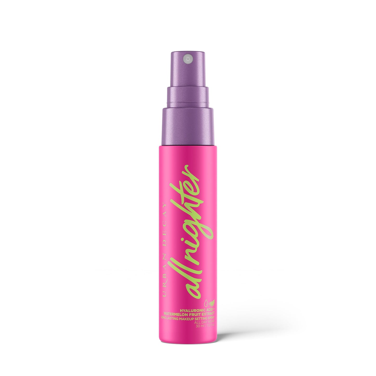 Urban Decay All Nighter Setting Spray Ácido Hialurónico, Fijador de Maquillaje Hasta por 16 Hrs, Con Acabado Hidratante y Luminoso, Tamaño de Viaje, 30 ml