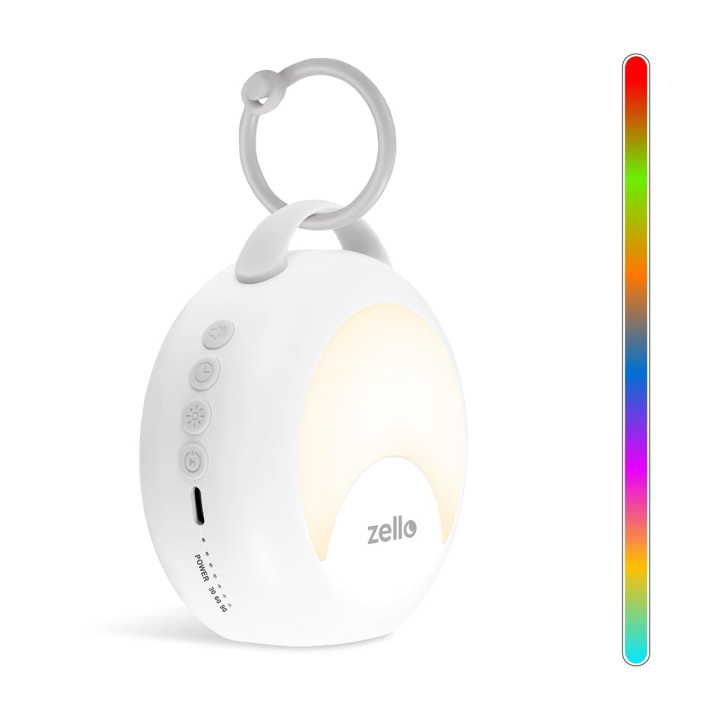 LUMI | YourVoice Portable White Noise Machine | Record Your Own Voice | 30 Soothing Sounds | 7 Colour Moon Night Light | Sleep Timer | USB Rechargeable | Baby Sleep Aid | Sleep Sound Machine