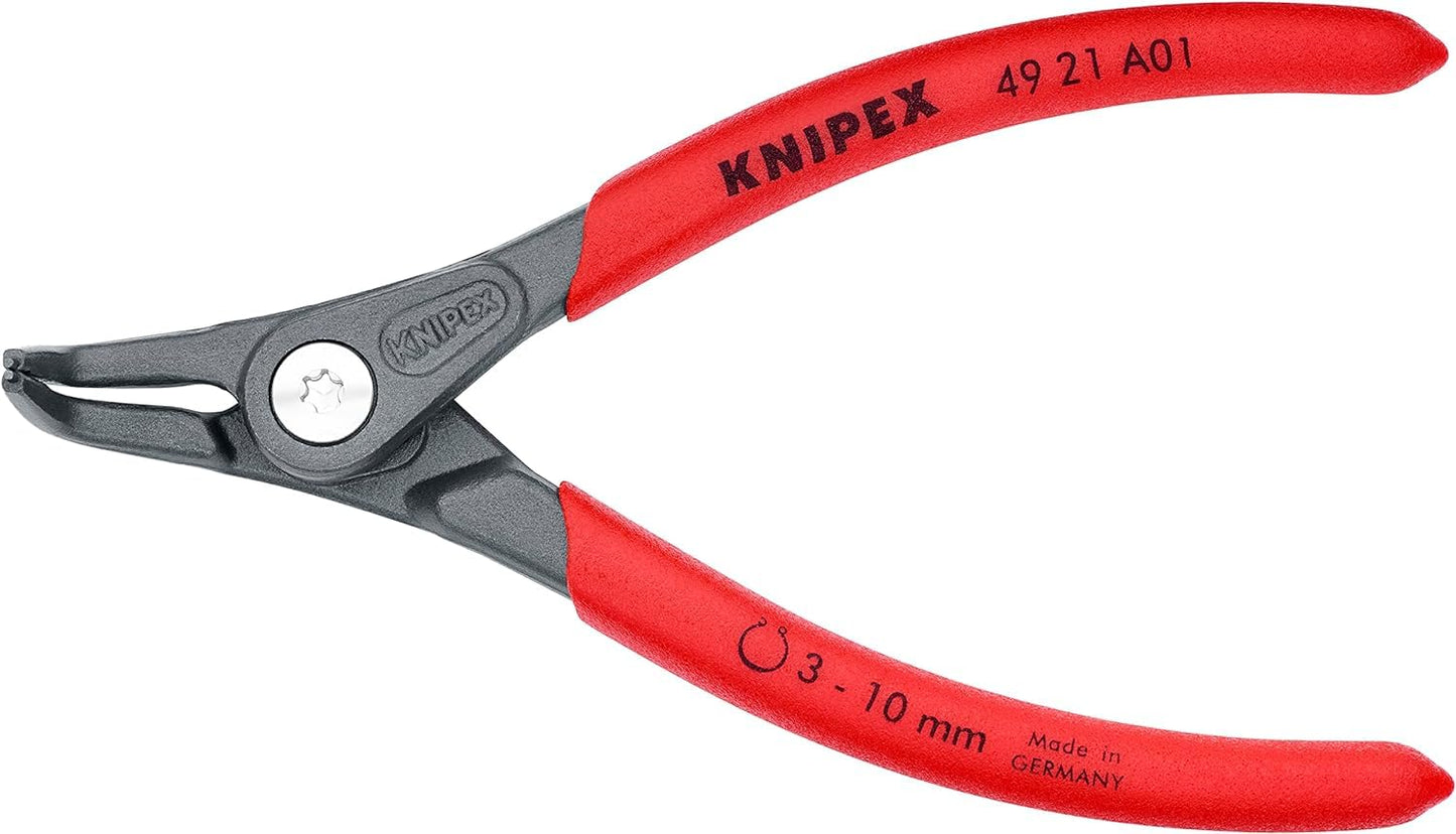 Knipex 49 21 A01 Pinza De Precisión Para Anillos De Retención Para Anillos De Retención Exteriores De Ejes Acabado Pavonado 130 Mm