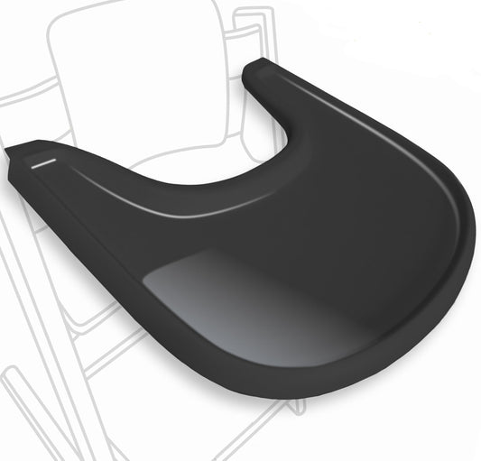 Bandeja para silla alta compatible con silla Stokke Trip Trap, diseño curvado ergonómico, negro brillante, sin BPA, fácil de montar