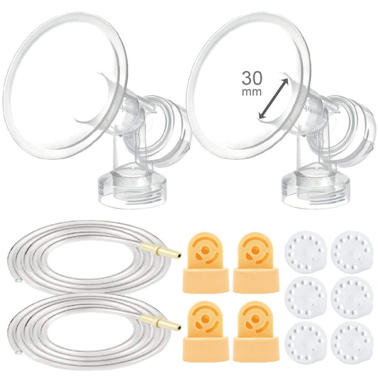 Kit Extractor de Leche Maymom Transparente con Embudo Extragrande 30 mm Compatible Medela Pump in Style Advanced para Mujer