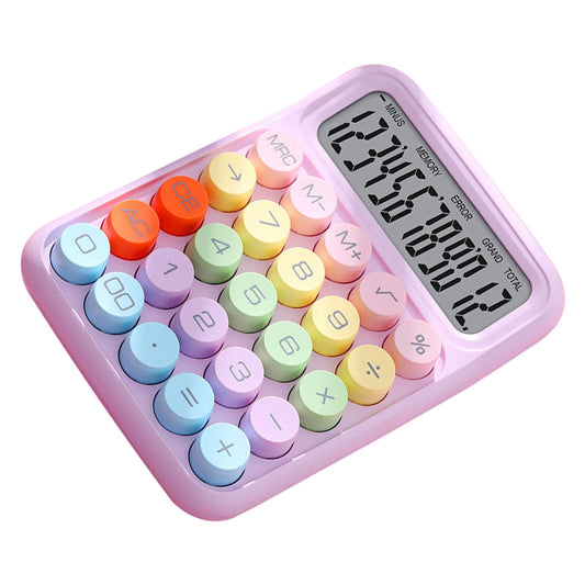Calculadora Electrónica de Colores, Calculadora a Prueba de Salpicaduras, Conveniente para Uso Escolar y Doméstico (Lila Púrpura)