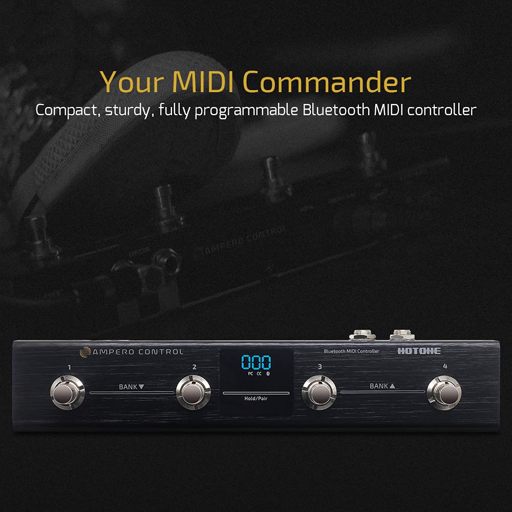 HOTONE MIDI pedal de control de pie Bluetooth Ampero Control de 4 botones