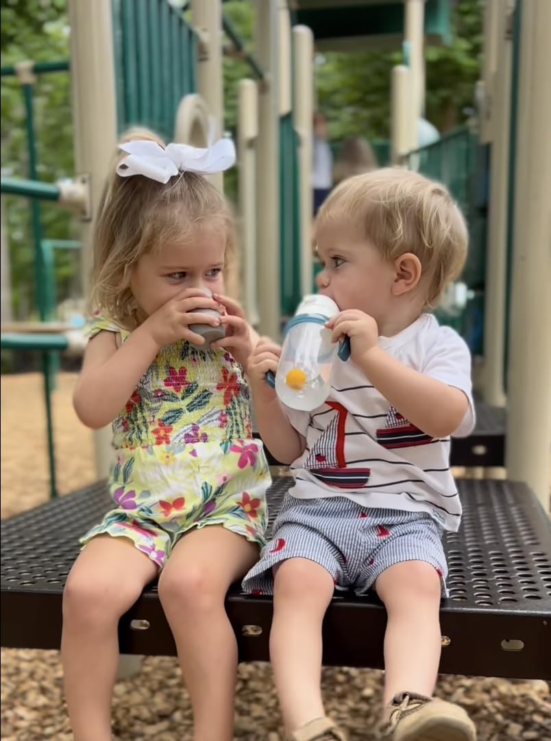 NumNum - Taza de paja con peso para bebés y niños pequeños de 6 a 12 meses, respaldada por expertos, tazas de entrenamiento para bebés de 7 onzas con asas extraíbles, fácil de usar, habilidades de