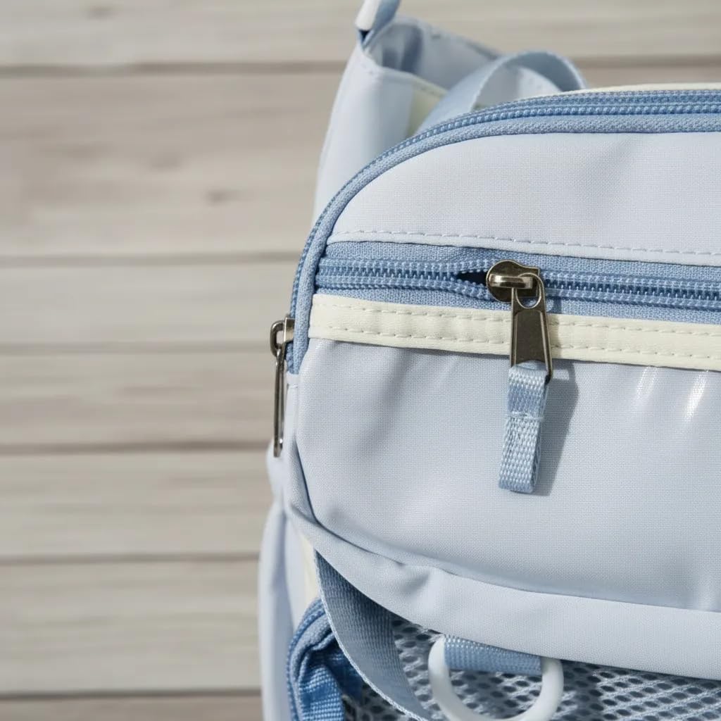 Mochila Pañalera Moderna Multifuncional de Nylon con Ventanas Transparentes, Bolsa Organizadora Urbana Ligera y Compacta para Bebé, Bolsas laterales, Bolsita y Asa Removibles (Negro)