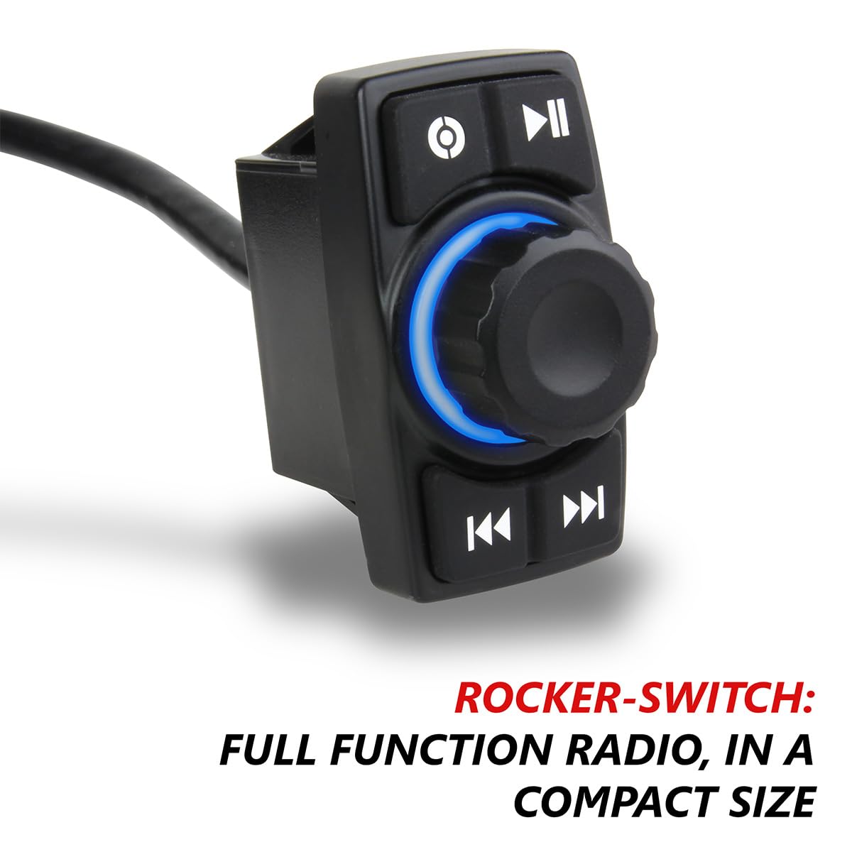 Sistema de audio universal con interruptor basculante Bluetooth. Radio compacta con controles básicos de unidad principal con amplificador de 4 canales de 200 W con salidas de amplificador externo