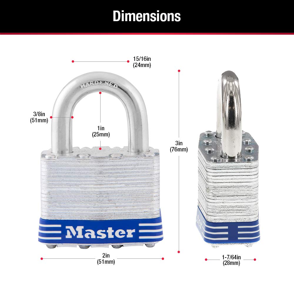 Juego de Candados Laminados Master Lock Ancho 51 mm 2 Piezas