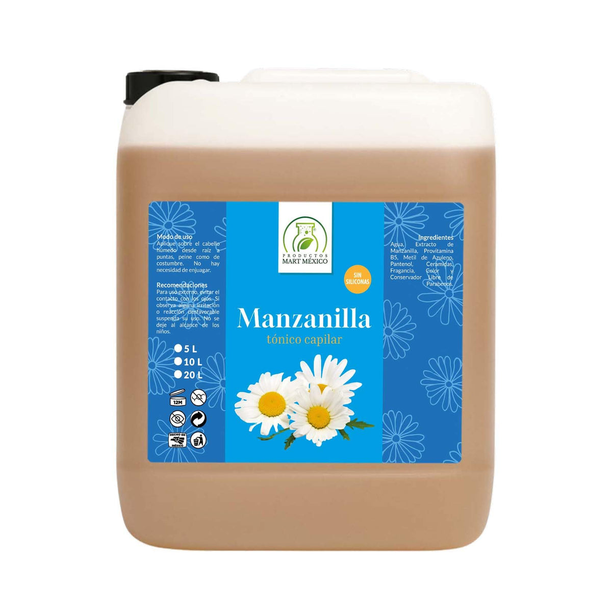 Tónico Capilar Productos Mart Mexico Manzanilla Calmante 5 Litros