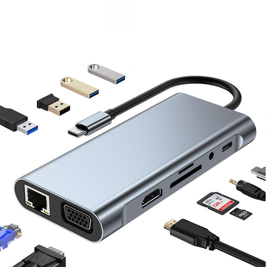 Adaptador USB C WULAR Plata 11 en 1 con HDMI 4K y Docking Station Compatible con MacBook Pro/Air