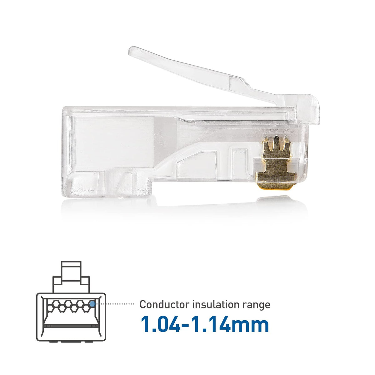 Enchufes Modulares Cable Matters Negro para Cable de Gran Diámetro Paquete de 100