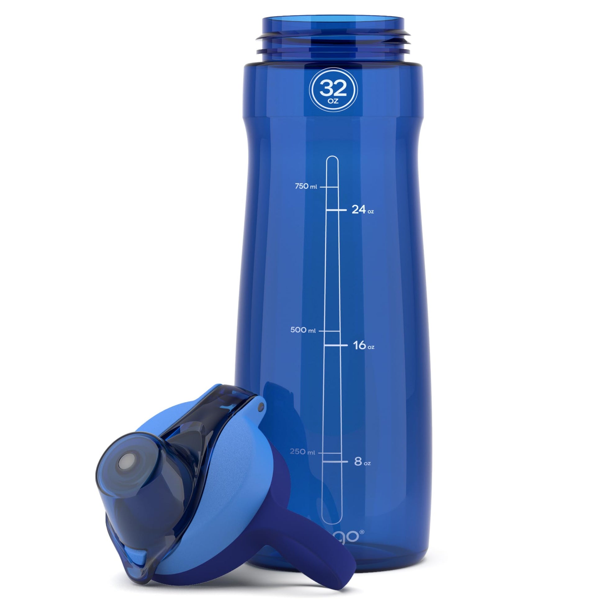 Pogo Botella de Agua con Tapa deslizable, de plástico sin BPA, 532.32 ml, Azul