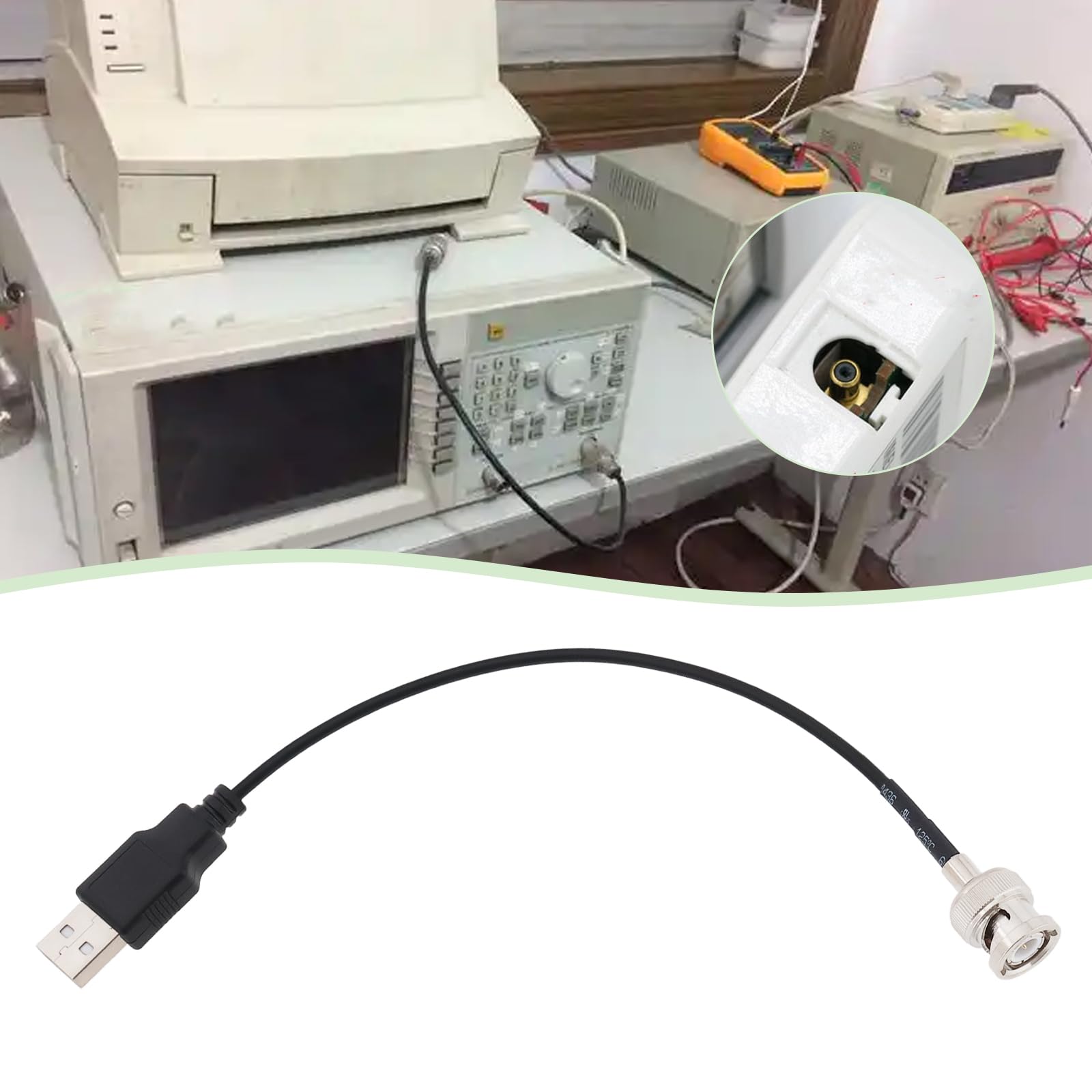 Create idea - 2 cables RG174 BNC macho a USB 2.0 macho adaptador de conector adecuado para prueba coaxial de potencia (20 cm, 50 ohm)