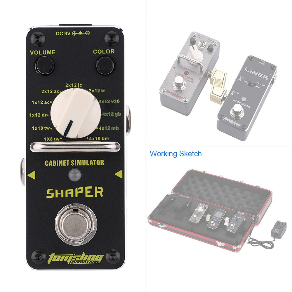 ASR-3 Shaper Cabinet Simulator Mini Pedal de Efecto de uitarra eléctrica Individual con True Bypass