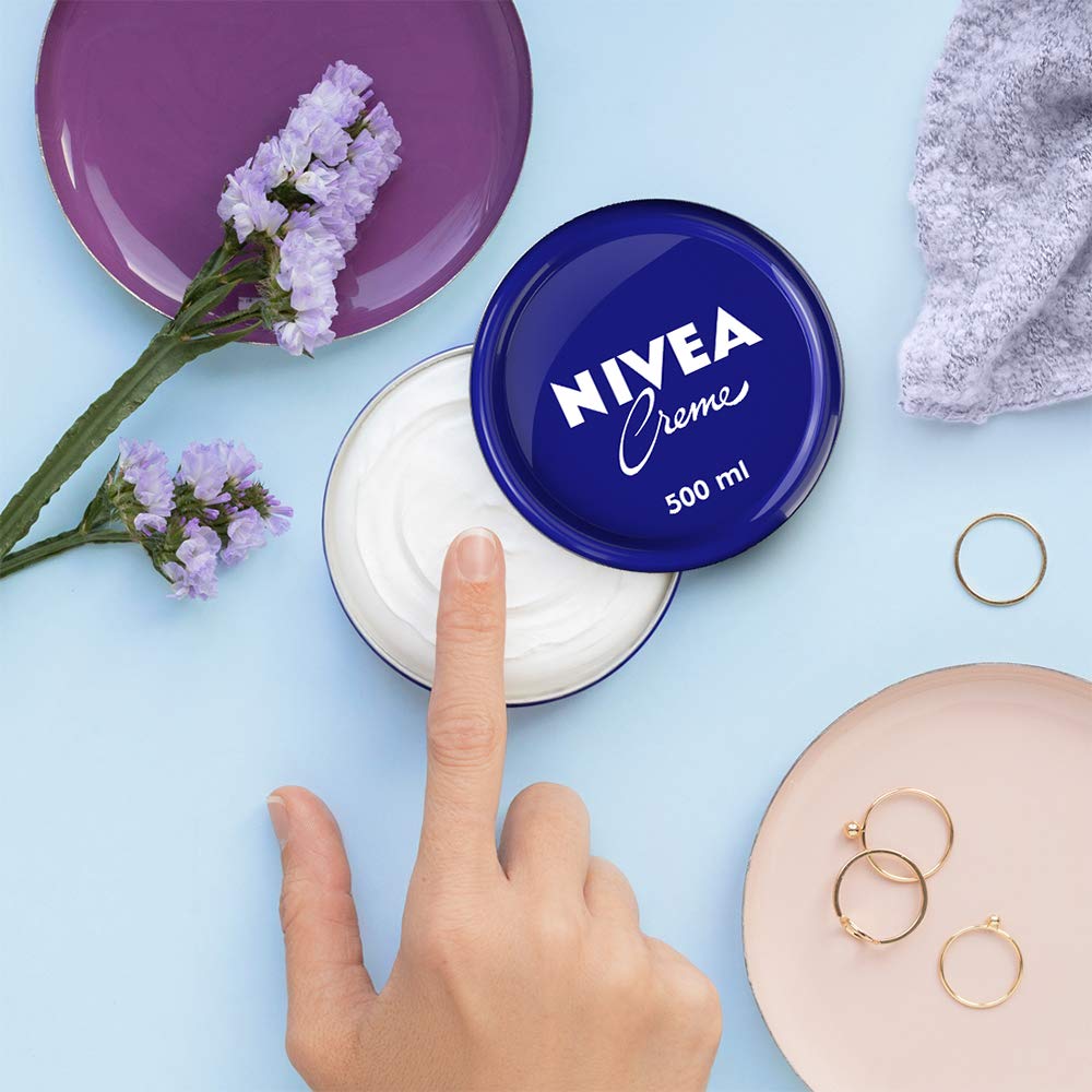 NIVEA Gel Facial Refrescante Cuidado Facial (200 ml) con ácido hialurónico, 24 horas de humectación para un piel fresca + Creme, crema humectante multipropósito para el cuerpo 500 ml