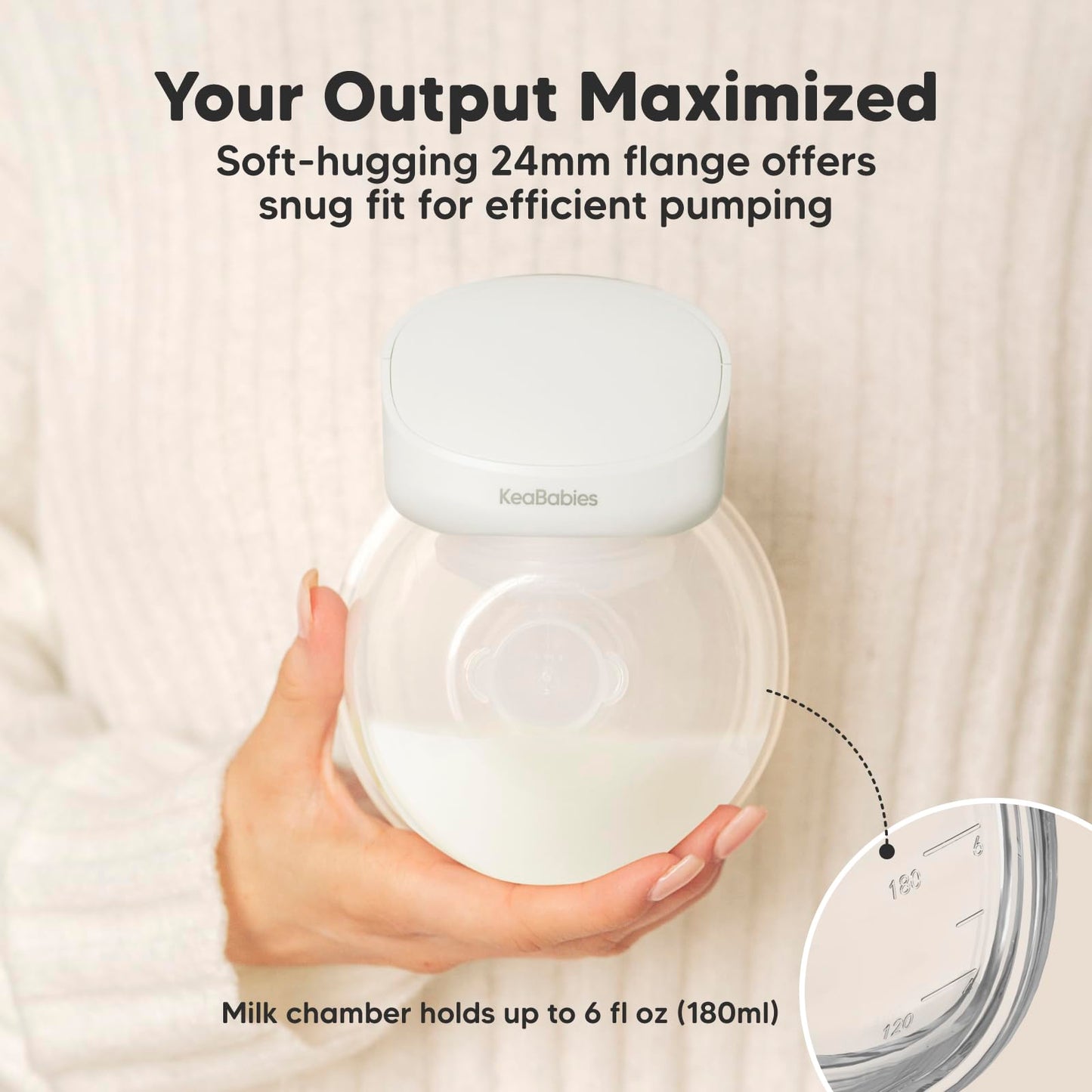 KeaBabies Extractor de leche manos libres, extractor de leche inalámbrico portátil (Zen)