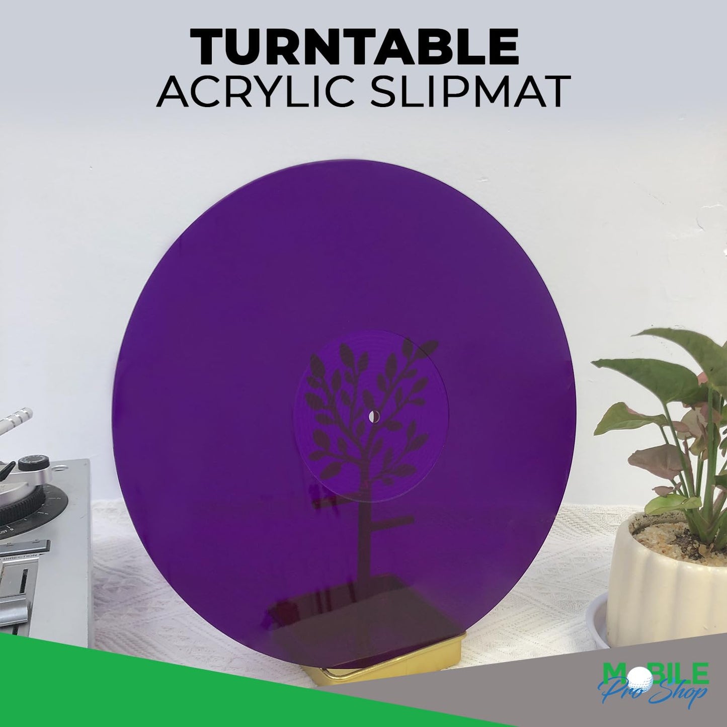 Tapete de acrílico para plato giratorio - Alfombrilla de vinilo para tocadiscos de 12 pulgadas - Reduce el ruido y mejora la calidad del sonido y proporciona graves más ajustados - Alfombrilla