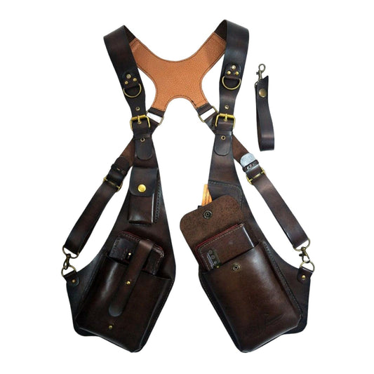 Harilla Bolsa de arnés de Hombro Steampunk, Cartera con Correa, Funda antirrobo para Hombres y Mujeres, para Montar en Bicicleta Deportiva, marrón