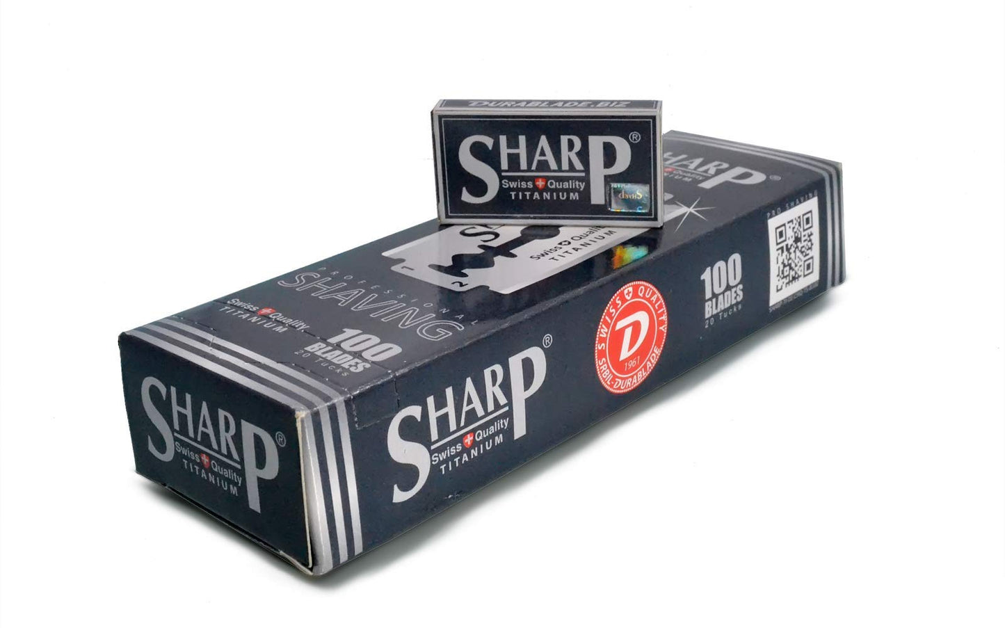 100 cuchillas de afeitar afiladas de titanio de doble filo para maquinilla de afeitar de seguridad – Cuchillas de afeitar de seguridad para hombres para un afeitado suave y limpio (1 año de suministro)