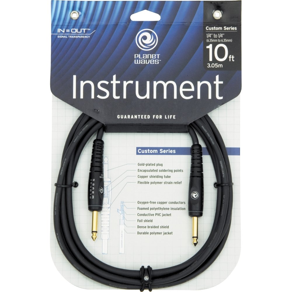 Cable de guitarra D'Addario Custom Series, cable de instrumento con conectores de 1/4", mono, extremo recto, 1,5 m